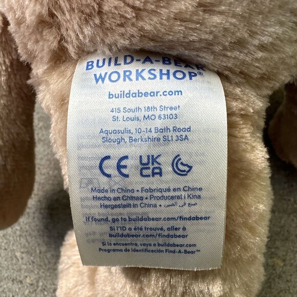 Build A Bear Brown Bunny Rabbit Plush Stuffed Animal Pink Ears Feet 15" Easter - Picture 9 of 13